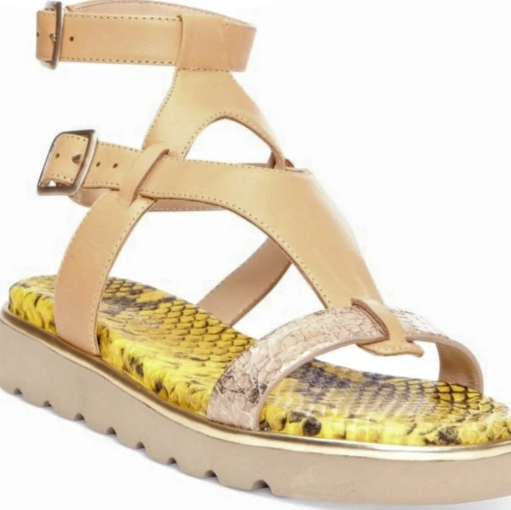 Donald Pliner Lido Gold Platino Metallic Sandal